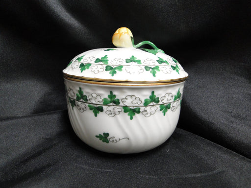 Herend Persil, Green Parsley: Sugar Bowl & Lid w/ Yellow Rose, 3 7/8"