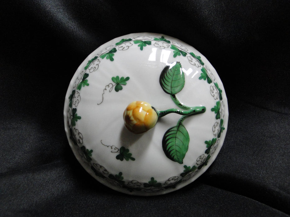 Herend Persil, Green Parsley: Sugar Bowl & Lid w/ Yellow Rose, 3 7/8"
