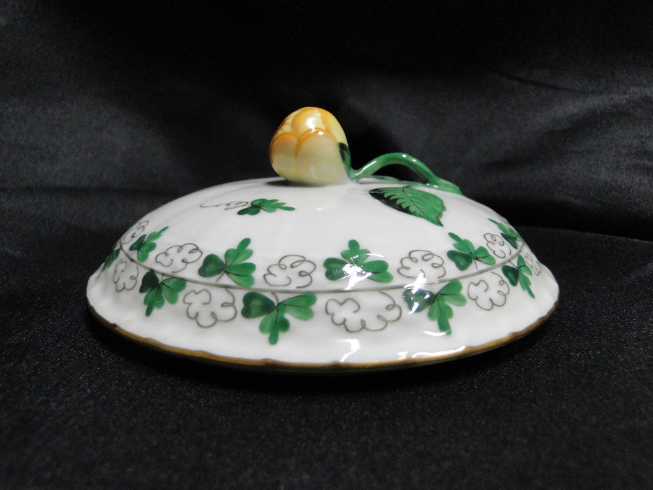 Herend Persil, Green Parsley: Sugar Bowl & Lid w/ Yellow Rose, 3 7/8"