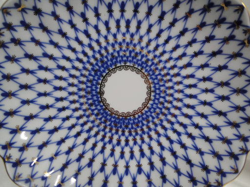 Lomonosov Cobalt Net, Russia, Blue & Gold: Cake Plate, 8 5/8"