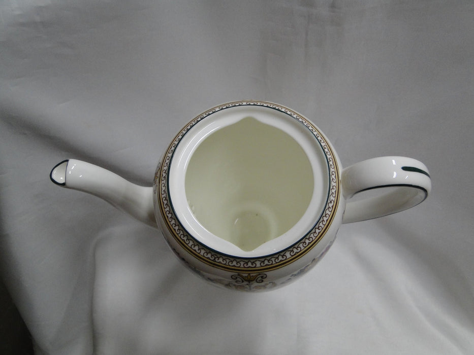 Wedgwood Columbia, White, Green Trim: Coffee Pot & Lid, 10"