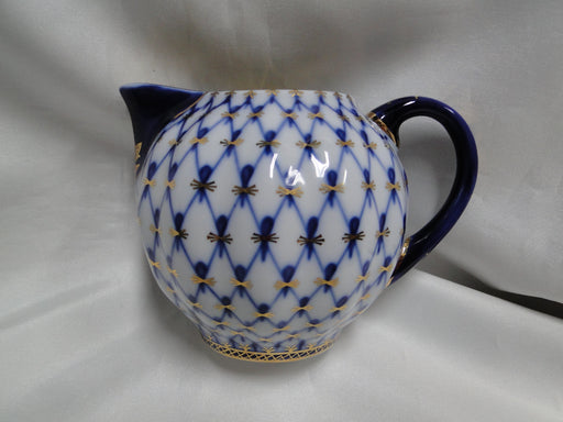 Lomonosov Cobalt Net, Russia, Blue & Gold: Creamer / Cream Pitcher, 3 1/2" Tall