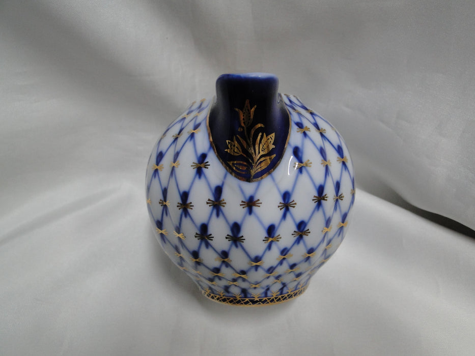 Lomonosov Cobalt Net, Russia, Blue & Gold: Creamer / Cream Pitcher, 3 1/2" Tall