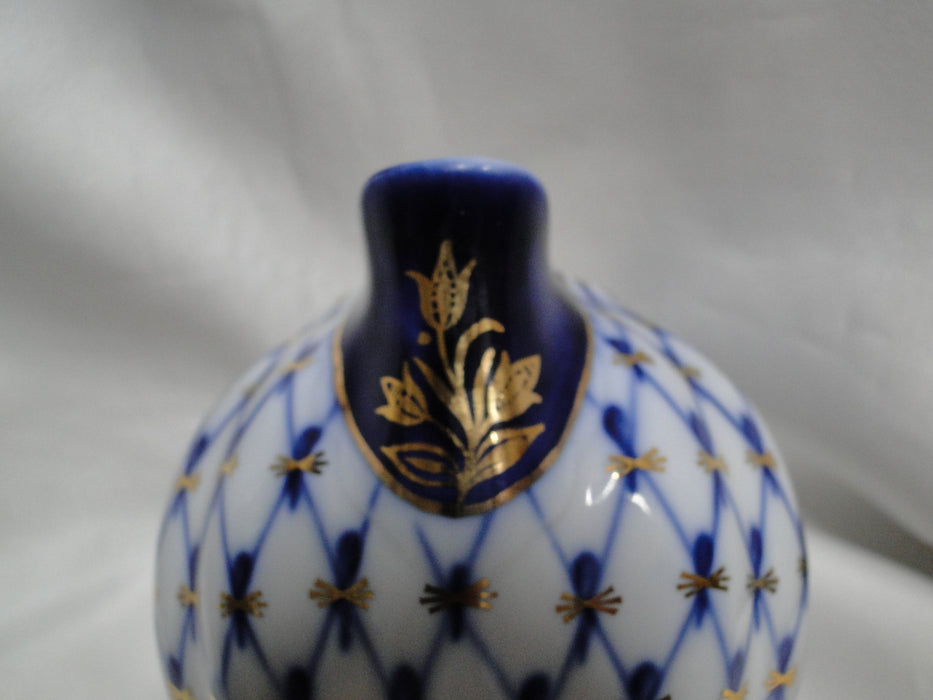 Lomonosov Cobalt Net, Russia, Blue & Gold: Creamer / Cream Pitcher, 3 1/2" Tall