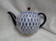 Lomonosov Cobalt Net, Russia, Blue & Gold: Mini Teapot & Lid, 5 1/4" Tall