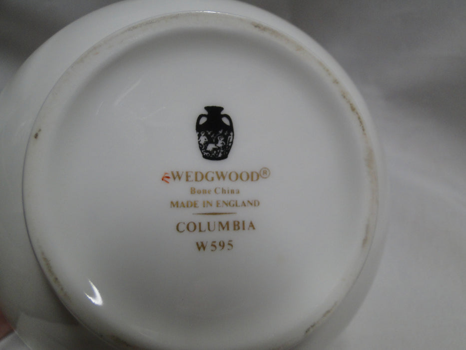 Wedgwood Columbia, White, Green Trim: Sugar Bowl & Lid, 3 3/4", Shape 146