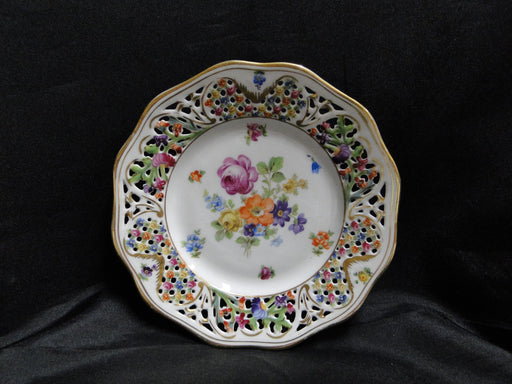 Schumann Chateau Dresden, Reticulated, Flowers: Bread Plate, 6", As Is