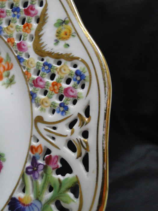 Schumann Chateau Dresden, Reticulated, Flowers: Bread Plate, 6", As Is