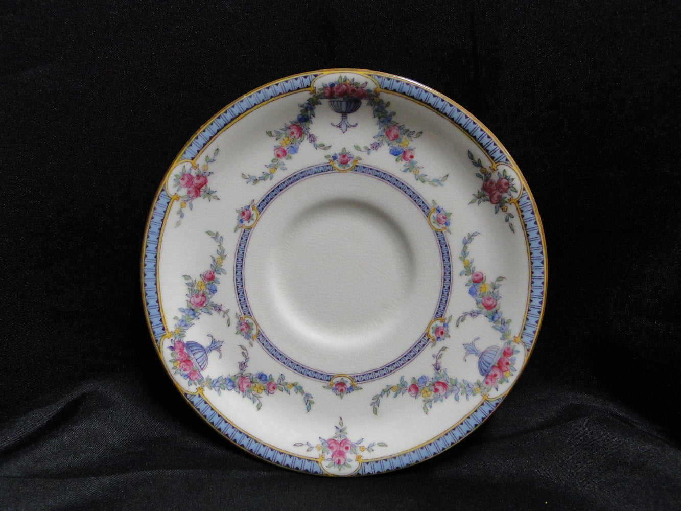 Royal Worcester Rosemary Sky Blue, White: 5 3/4" Saucer Only, No Cup, As Is