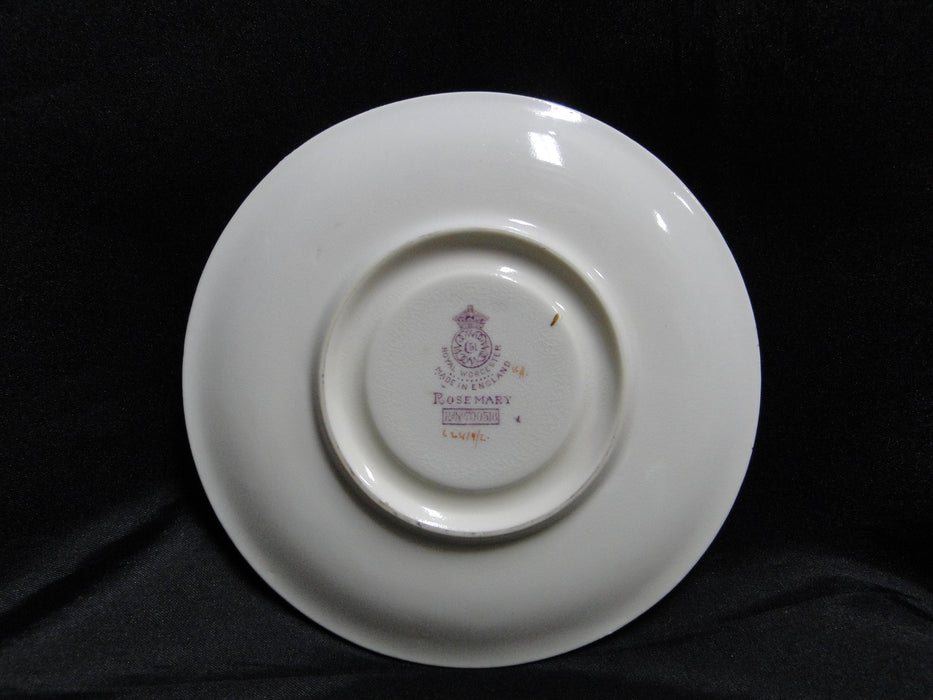 Royal Worcester Rosemary Sky Blue, White: 5 3/4" Saucer Only, No Cup, As Is