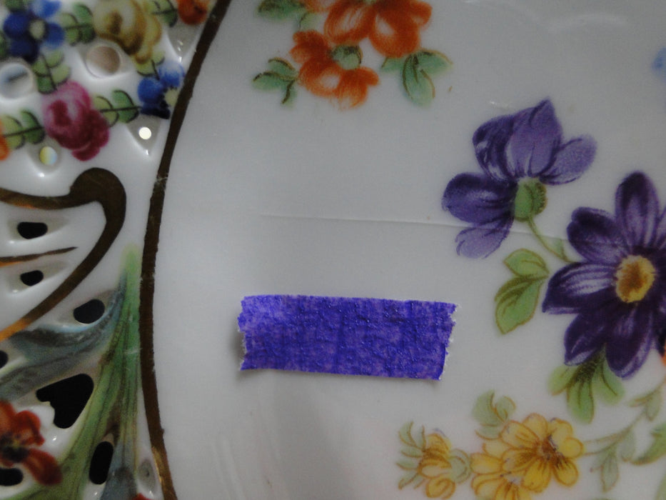 Schumann Chateau Dresden, Reticulated, Flowers: Bread Plate, 6", As Is