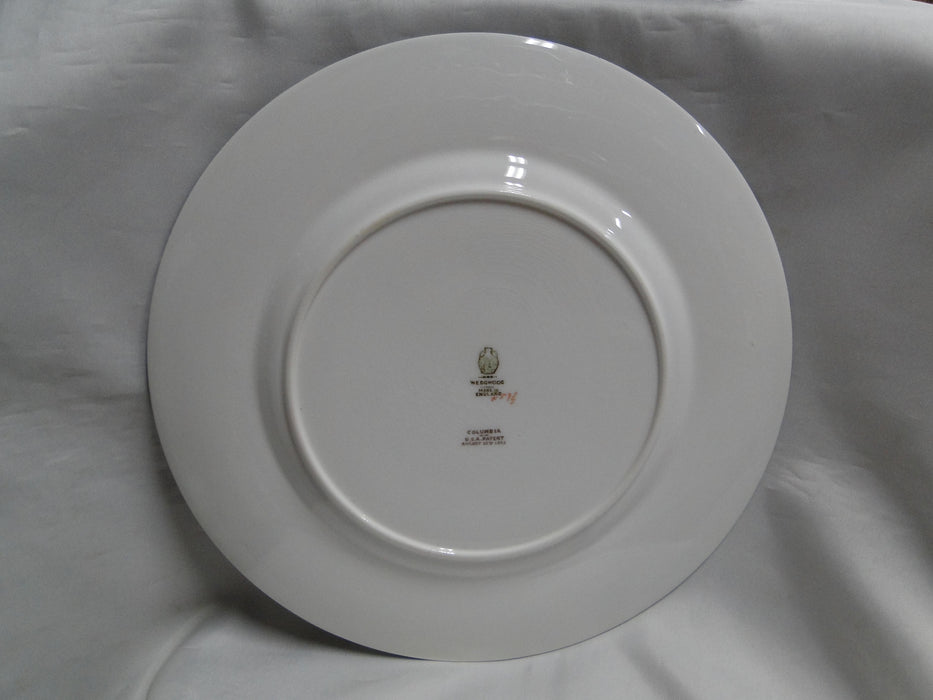Wedgwood Columbia, White, Medallion, Green Trim: Dinner Plate, 10 1/2", Crazing