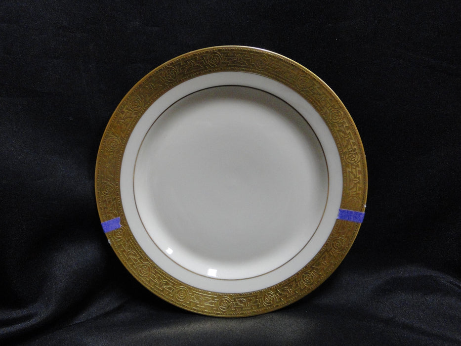 Pickard / Heinrich Pic76, Encrusted Gold Roses&Leaves: Bread Plate, 6 3/8" As Is