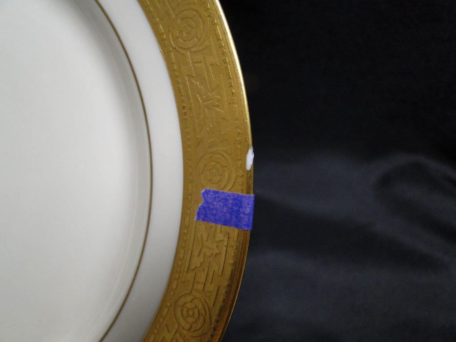 Pickard / Heinrich Pic76, Encrusted Gold Roses&Leaves: Bread Plate, 6 3/8" As Is
