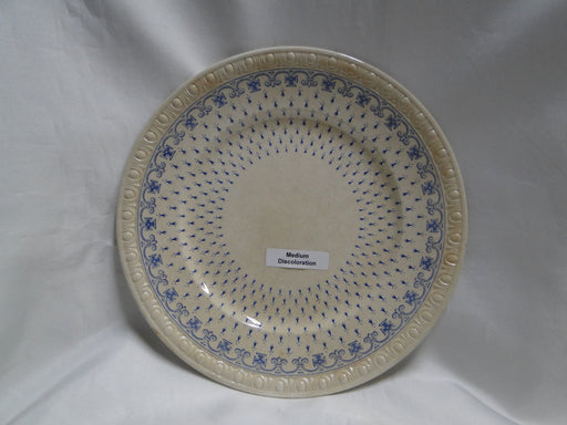 Spode Ermine Blue, Geometric Design: Luncheon Plate, 9 3/8", Craz Med Discolor