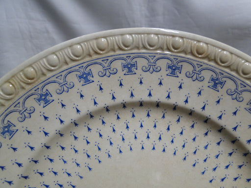 Spode Ermine Blue, Geometric Design: Luncheon Plate, 9 3/8", Craz Med Discolor