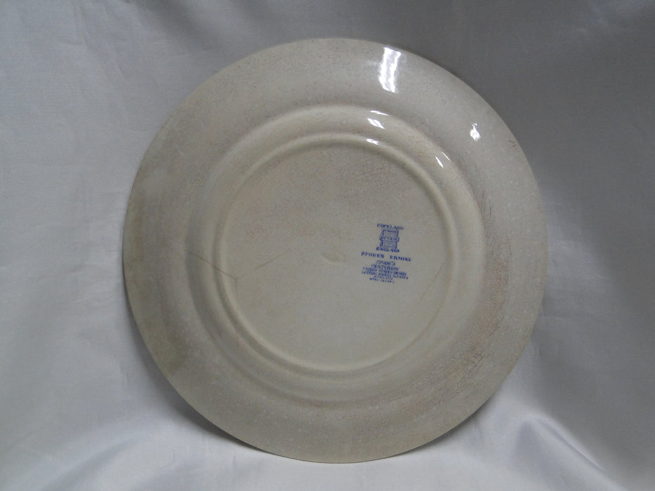 Spode Ermine Blue, Geometric Design: Luncheon Plate, 9 3/8", Craz Med Discolor