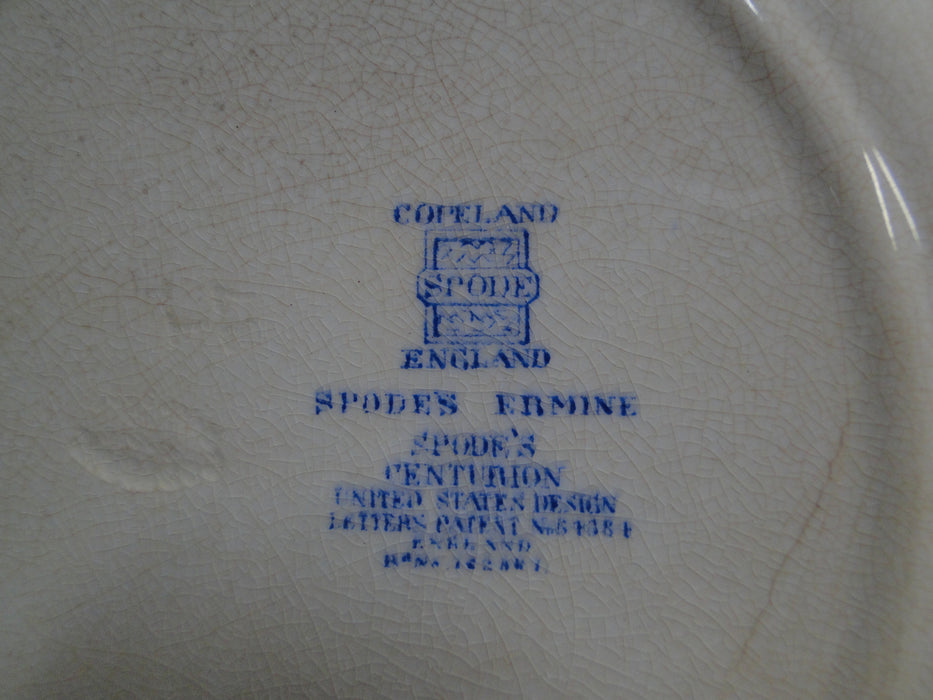 Spode Ermine Blue, Geometric Design: Luncheon Plate, 9 3/8", Craz Med Discolor