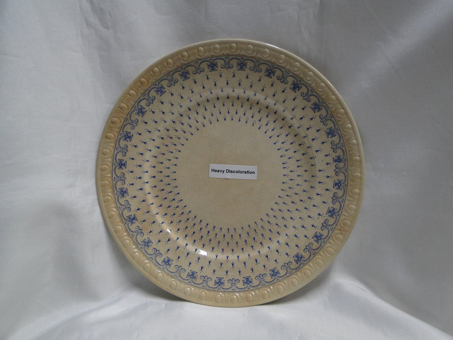 Spode Ermine Blue, Geometric Design: Luncheon Plate, 9 3/8", Craz Heavy Discolor