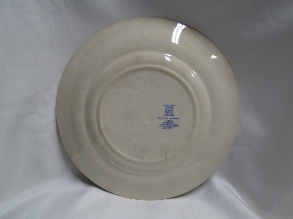 Spode Ermine Blue, Geometric Design: Luncheon Plate, 9 3/8", Craz Heavy Discolor
