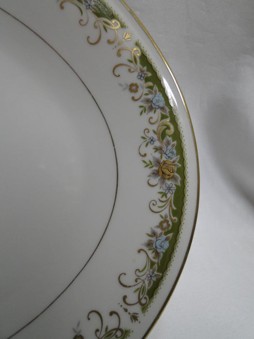 Mikasa Greendale, Green Band, Roses: Oval Serving Platter, 14 1/8" x 10 1/2"
