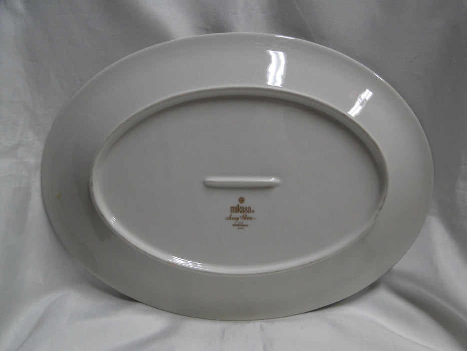Mikasa Greendale, Green Band, Roses: Oval Serving Platter, 14 1/8" x 10 1/2"