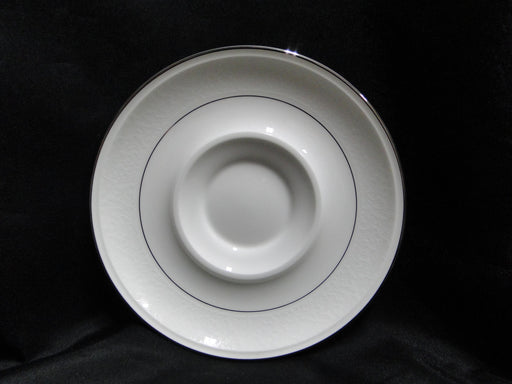 Mikasa Rochelle, White Floral Border, Platinum Trim: 6 1/4" Saucer Only