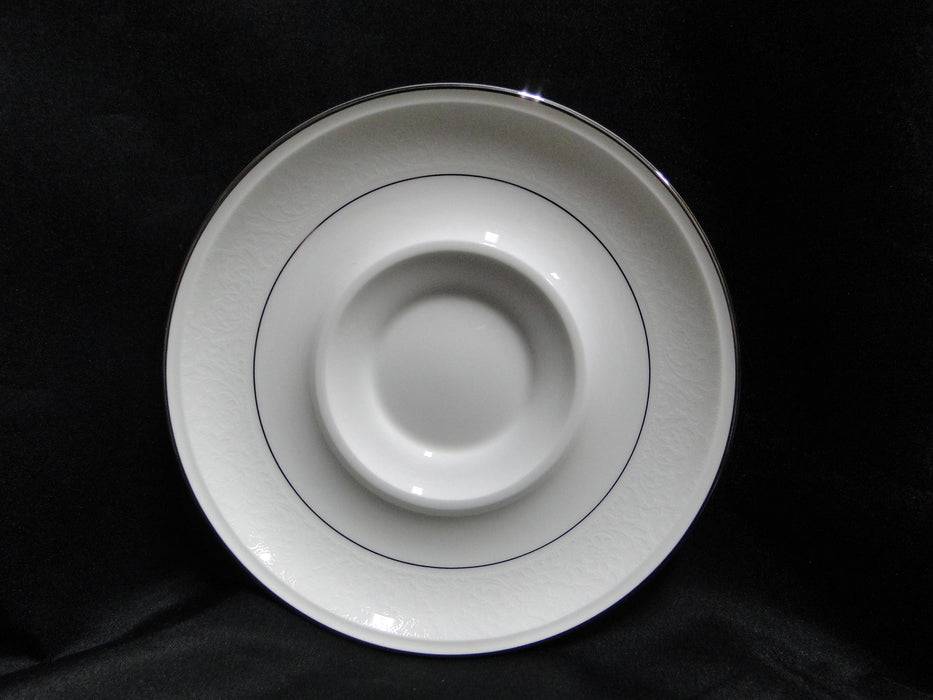 Mikasa Rochelle, White Floral Border, Platinum Trim: 6 1/4" Saucer Only