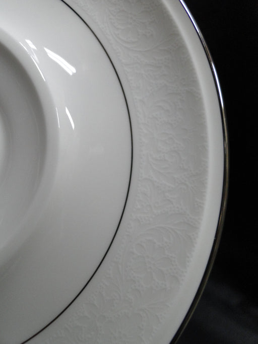 Mikasa Rochelle, White Floral Border, Platinum Trim: 6 1/4" Saucer Only