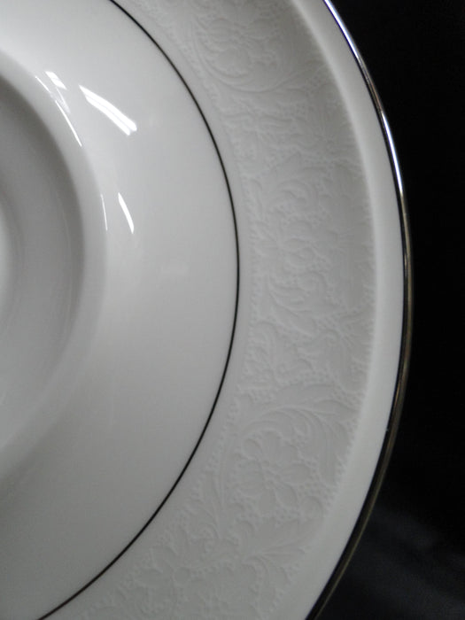 Mikasa Rochelle, White Floral Border, Platinum Trim: 6 1/4" Saucer Only
