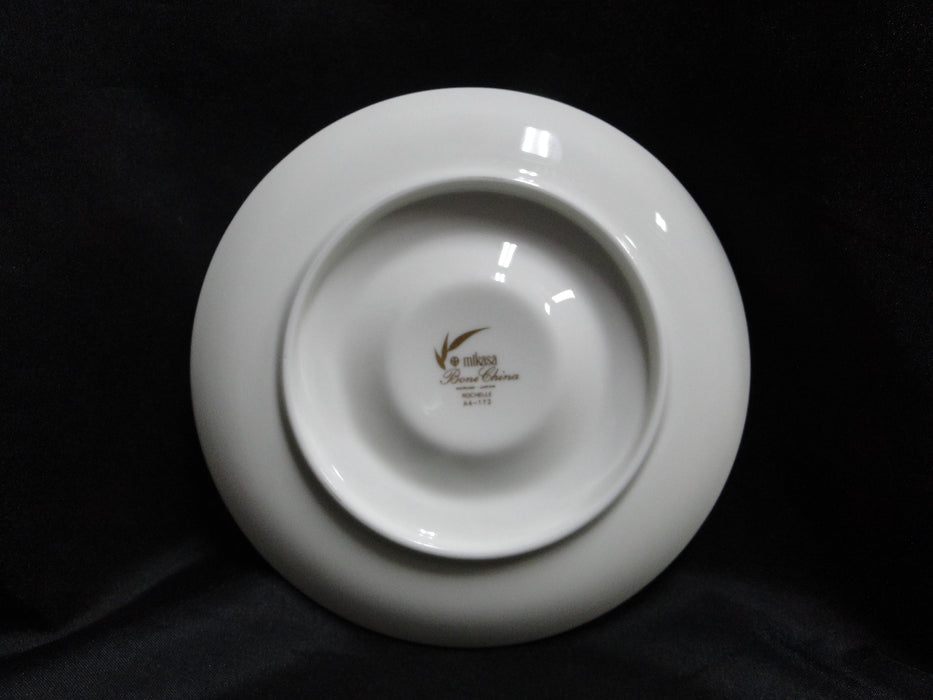 Mikasa Rochelle, White Floral Border, Platinum Trim: 6 1/4" Saucer Only