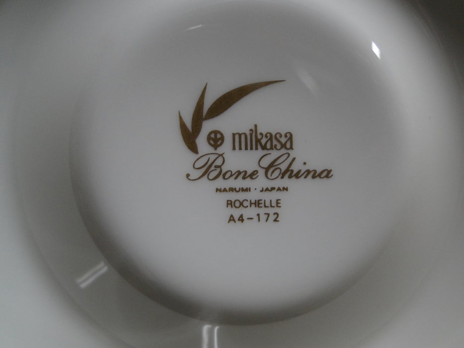 Mikasa Rochelle, White Floral Border, Platinum Trim: 6 1/4" Saucer Only