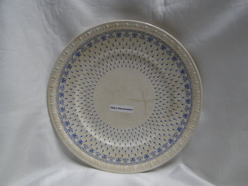 Spode Ermine Blue, Geometric Design: Dinner Plate, 10 3/4", Craz Heavy Discolor