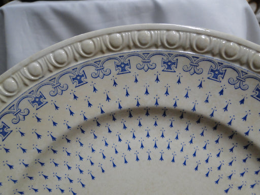 Spode Ermine Blue, Geometric Design: Dinner Plate, 10 3/4", Craz Heavy Discolor