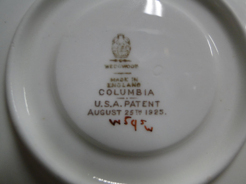 Wedgwood Columbia, White, Medallion, Green Trim: Demi Cup & Saucer Set, Stains