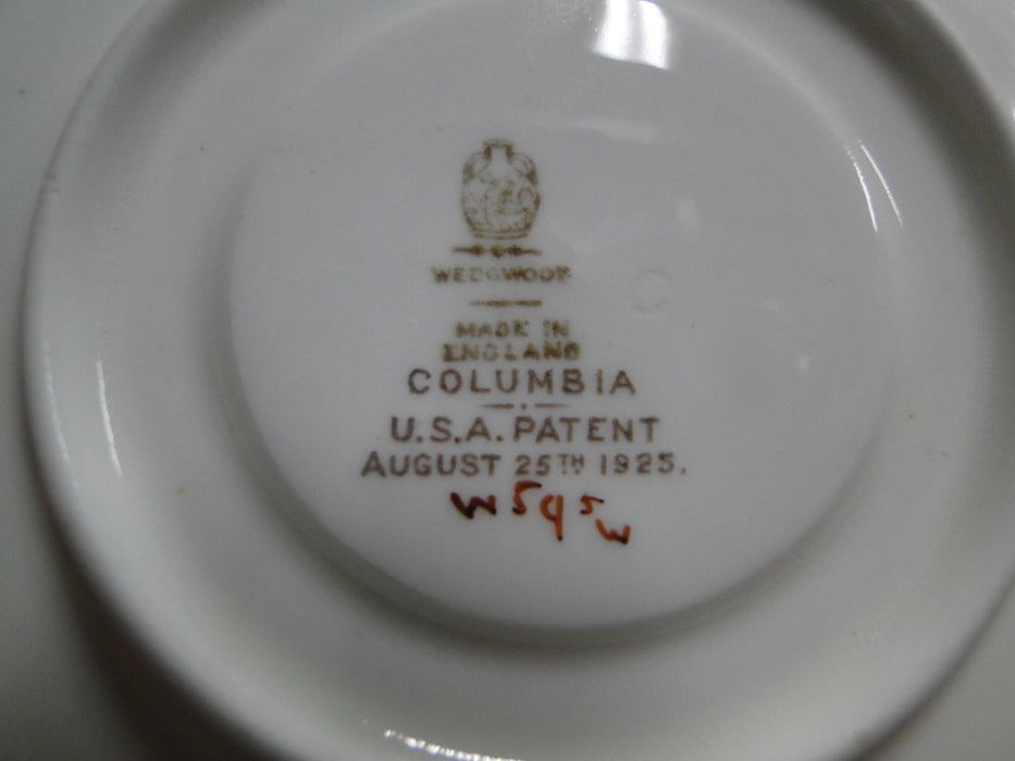 Wedgwood Columbia, White, Medallion, Green Trim: Demi Cup & Saucer Set, 2 5/8"