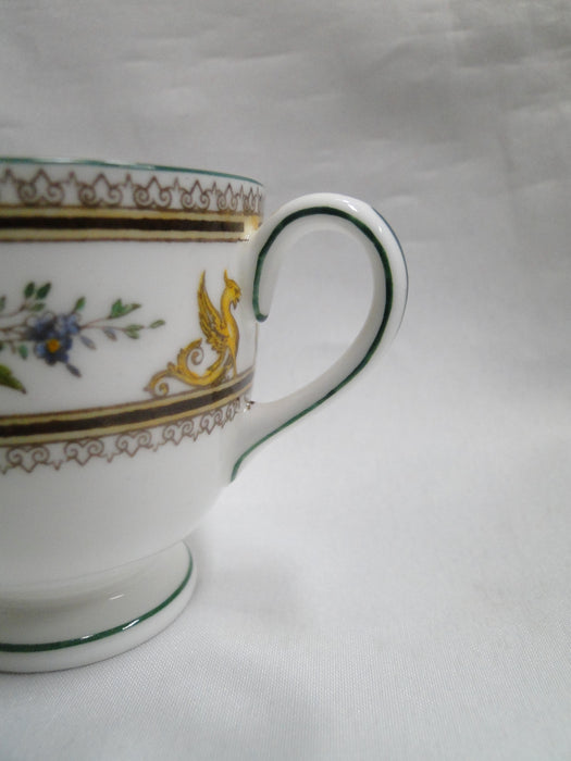 Wedgwood Columbia, White, Medallion, Green Trim: Demi Cup & Saucer Set, Stains