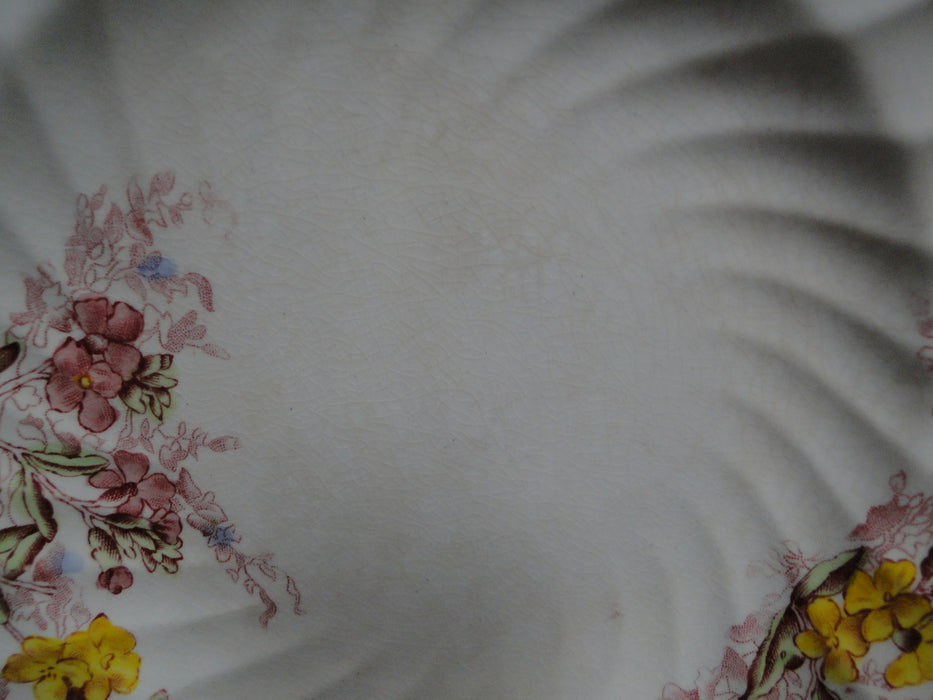 Spode Fairy Dell, Multicolored Florals, Swirl Rim: Bread Plate (s), 6 1/8" As Is