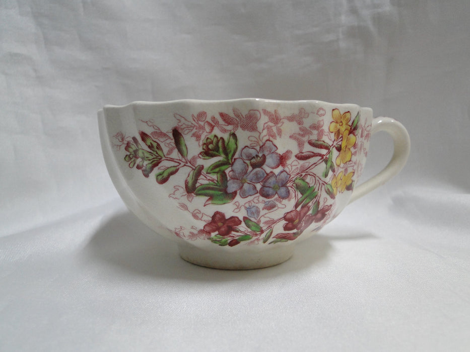 Spode Fairy Dell, Multicolored Florals, Swirl Rim: Cup & Saucer Set (s), As Is