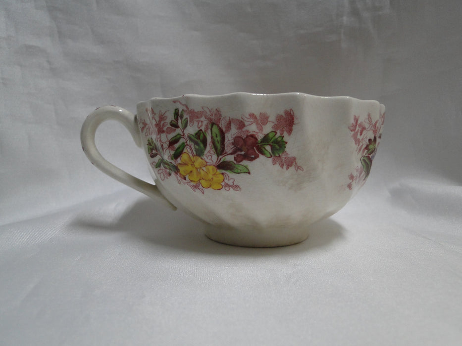 Spode Fairy Dell, Multicolored Florals, Swirl Rim: Cup & Saucer Set (s), As Is