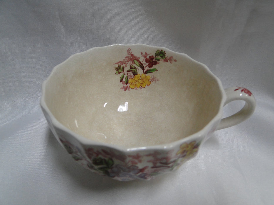 Spode Fairy Dell, Multicolored Florals, Swirl Rim: Cup & Saucer Set (s), As Is