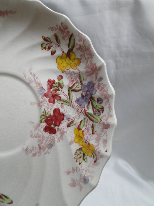 Spode Fairy Dell, Multicolored Florals, Swirl Rim: Cup & Saucer Set (s), As Is