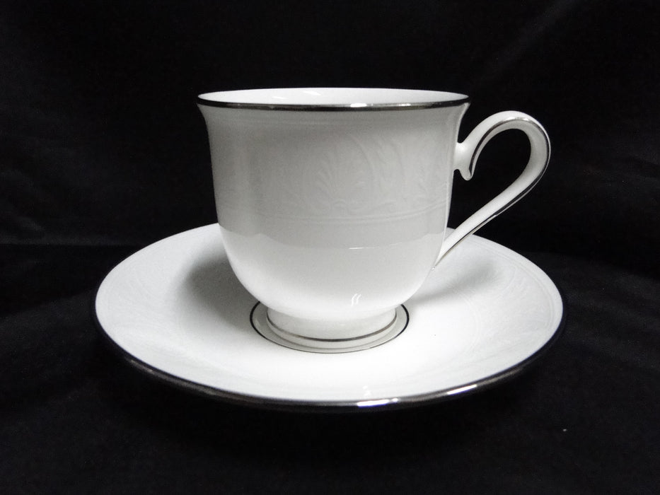 Lenox Hannah Platinum, White Design: Cup & Saucer Set (s), 3" Tall