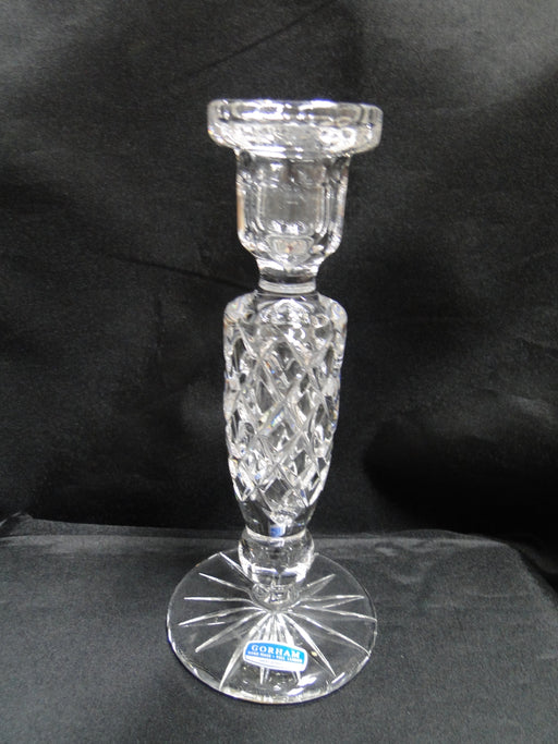 Gorham Clear w/ Criss Cross Cuts: Candlestick, 7 3/4" Tall, Sticker