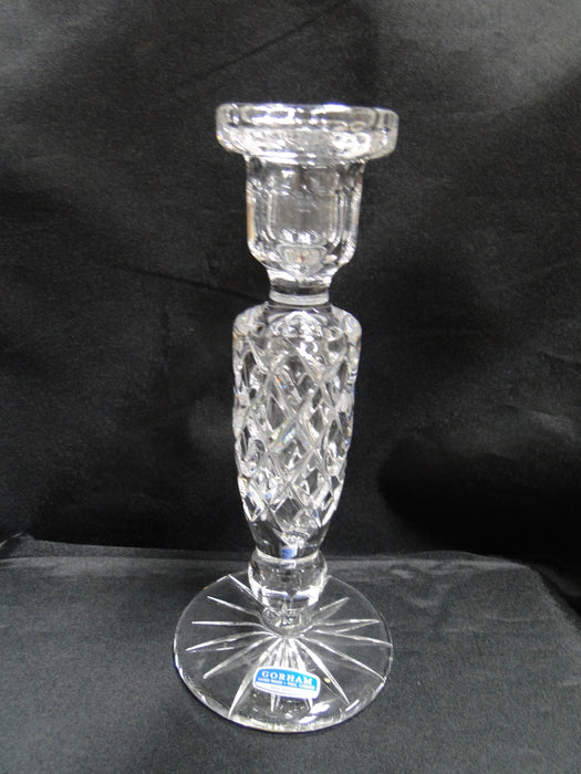 Gorham Clear w/ Criss Cross Cuts: Candlestick, 7 3/4" Tall, Sticker