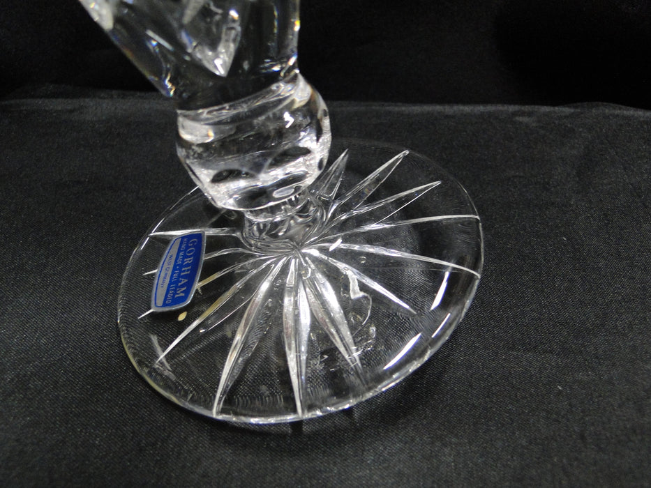 Gorham Clear w/ Criss Cross Cuts: Candlestick, 7 3/4" Tall, Sticker