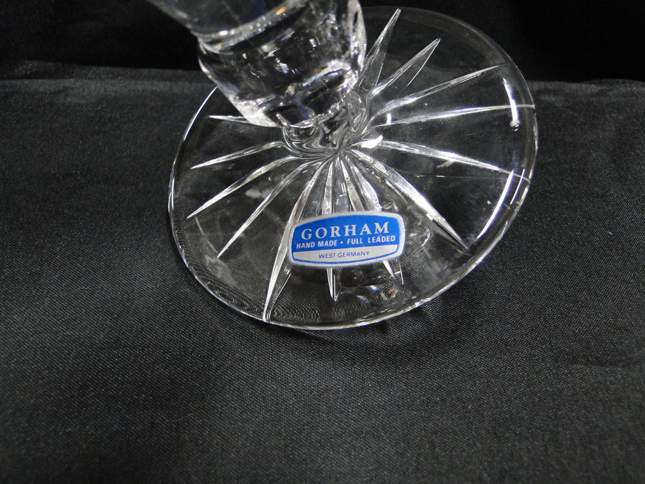 Gorham Clear w/ Criss Cross Cuts: Candlestick, 7 3/4" Tall, Sticker