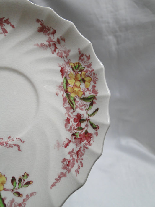 Spode Fairy Dell, Multicolored Florals, Swirl Rim: 5 5/8" Saucer Only, As Is