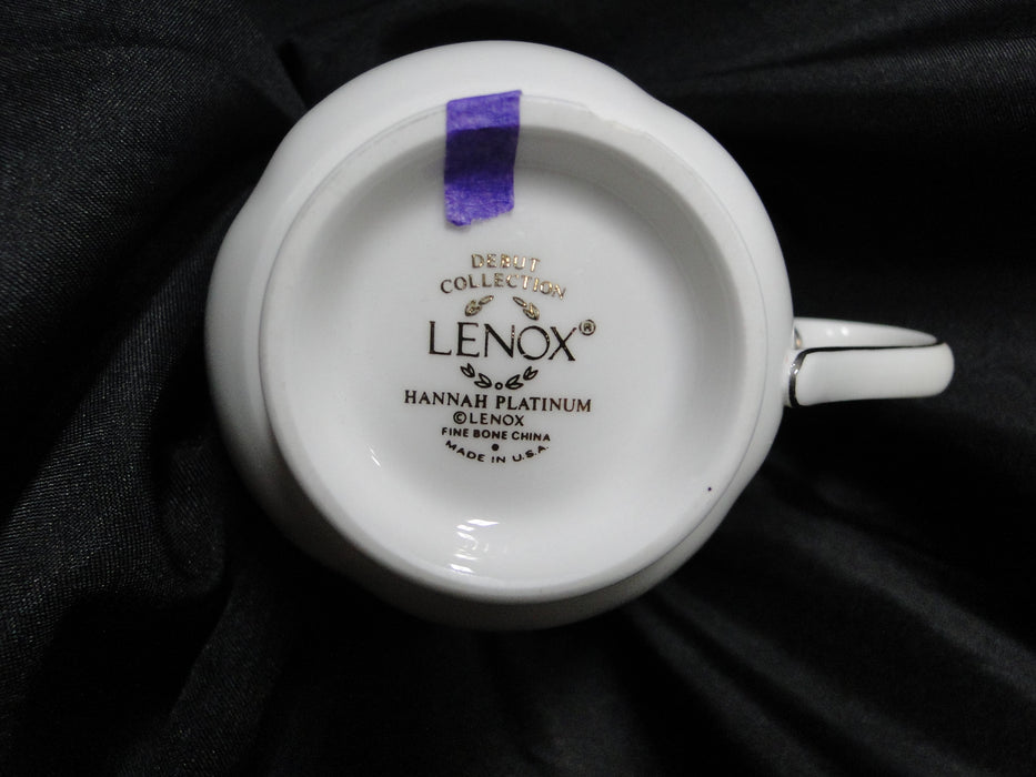Lenox Hannah Platinum, White Design: 3" Tall Cup Only, As Is, No Saucer