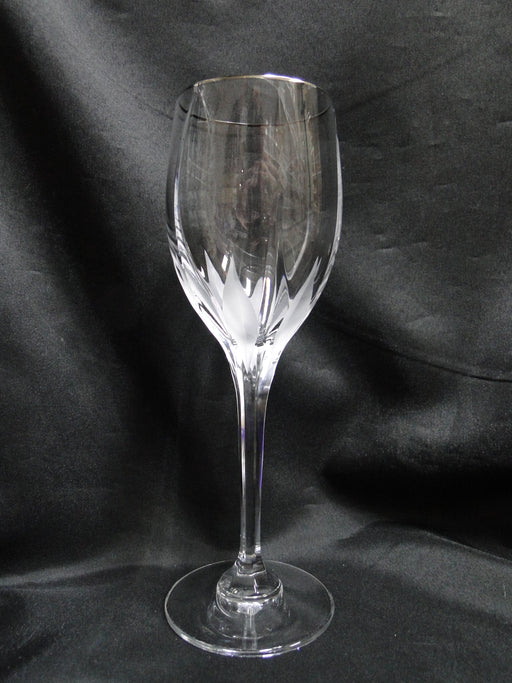 Mikasa Flame D'Amore Platinum, Cut Frosted Swirls: Water OR Wine Goblet, 9"